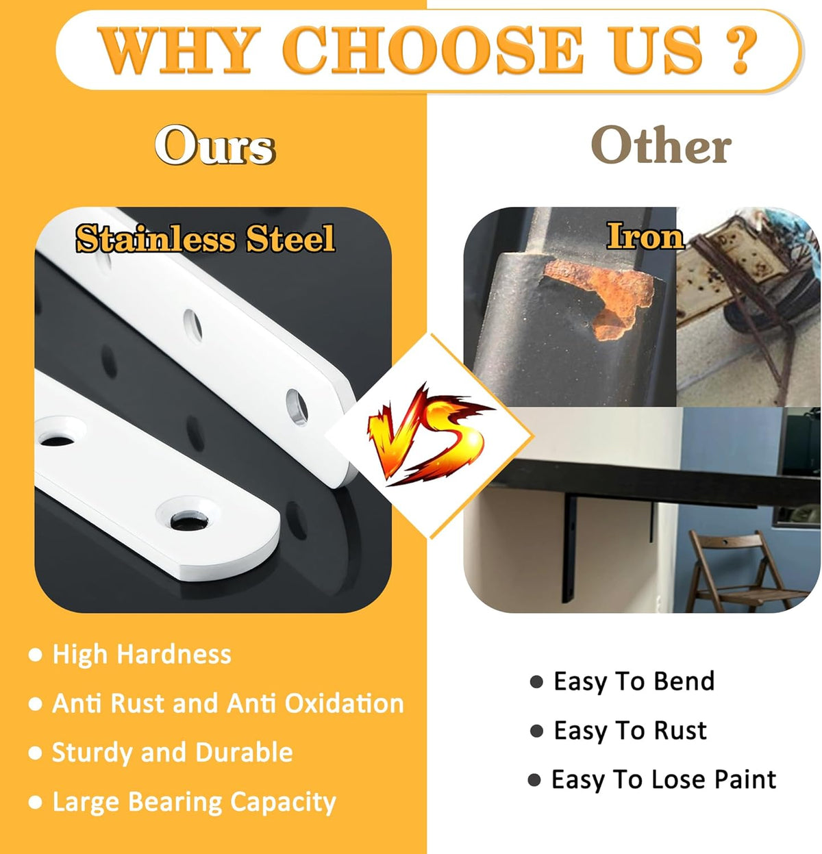 rated to support at least 10 lbs per pair of brackets