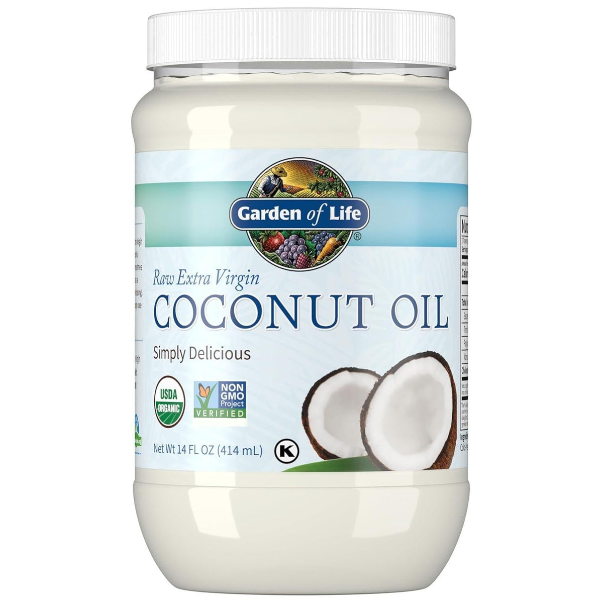 raw, unrefined, cold-pressed extraction from organically grown coconuts