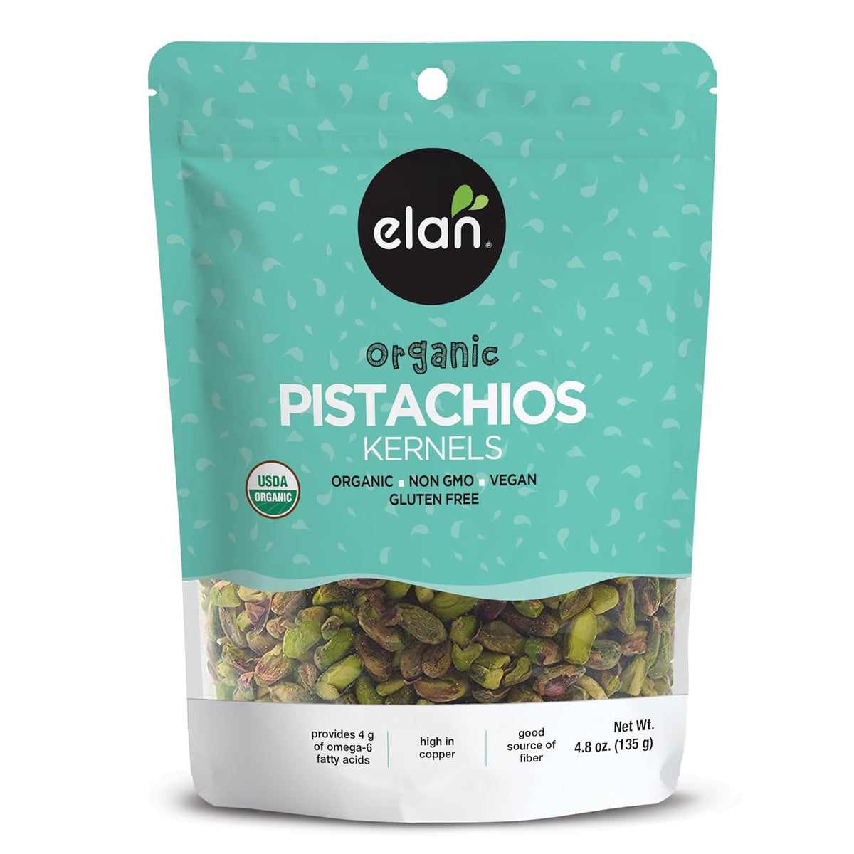 raw, unsalted pistachio kernels with shells removed