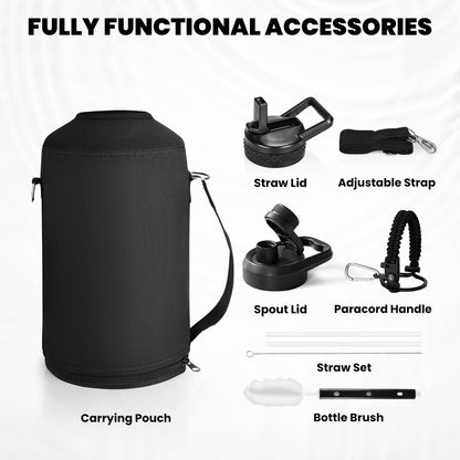RAYMYLO 128 oz Gym Water Bottle with Straw Lid – Leak-Proof Hydration for Lifting, Cardio & Studio Sessions
