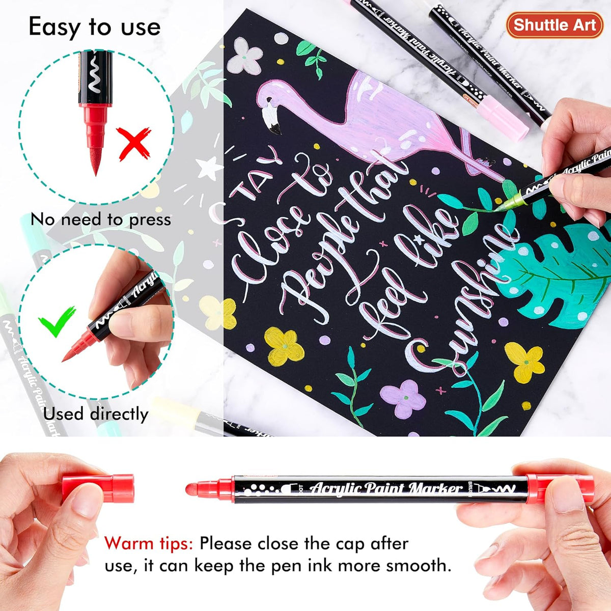 ready-to-use design — no shaking or priming required, just uncap and draw