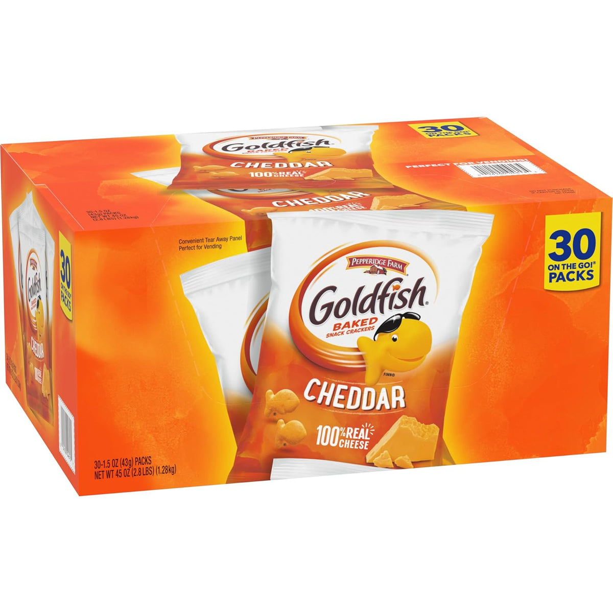real cheddar cheese baked into the cracker, not artificially flavored