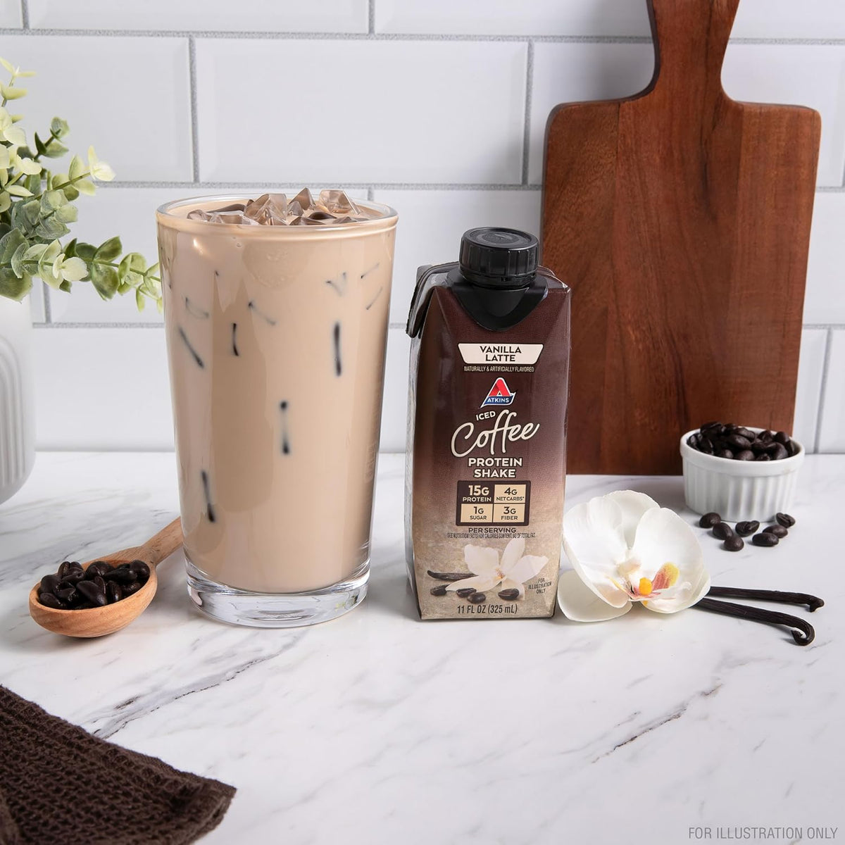 real coffee with caffeine content equivalent to one cup of coffee