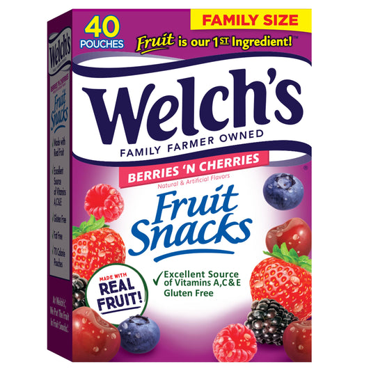real fruit listed as the first ingredient on the label