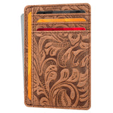 SlimPocket Minimalist Card Holder – Clean Everyday Carry Wallet in Neutral Cognac, Front Pocket Design