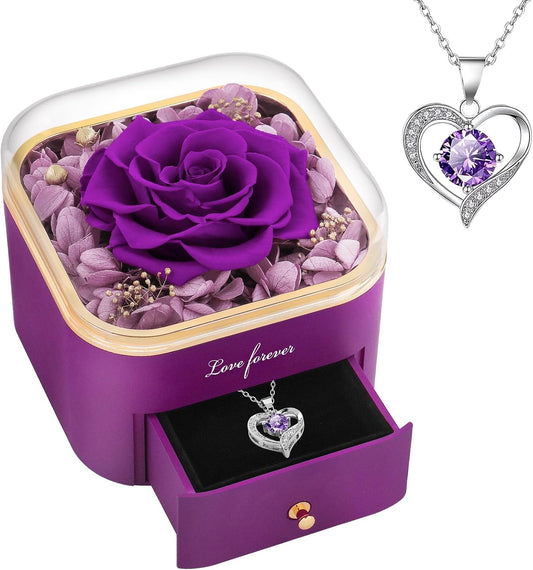 real rose preserved through a proprietary process that retains natural appearance indefinitely