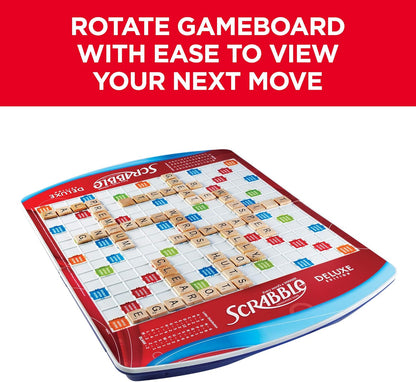 recessed game spaces on the colorful board to keep tiles in place