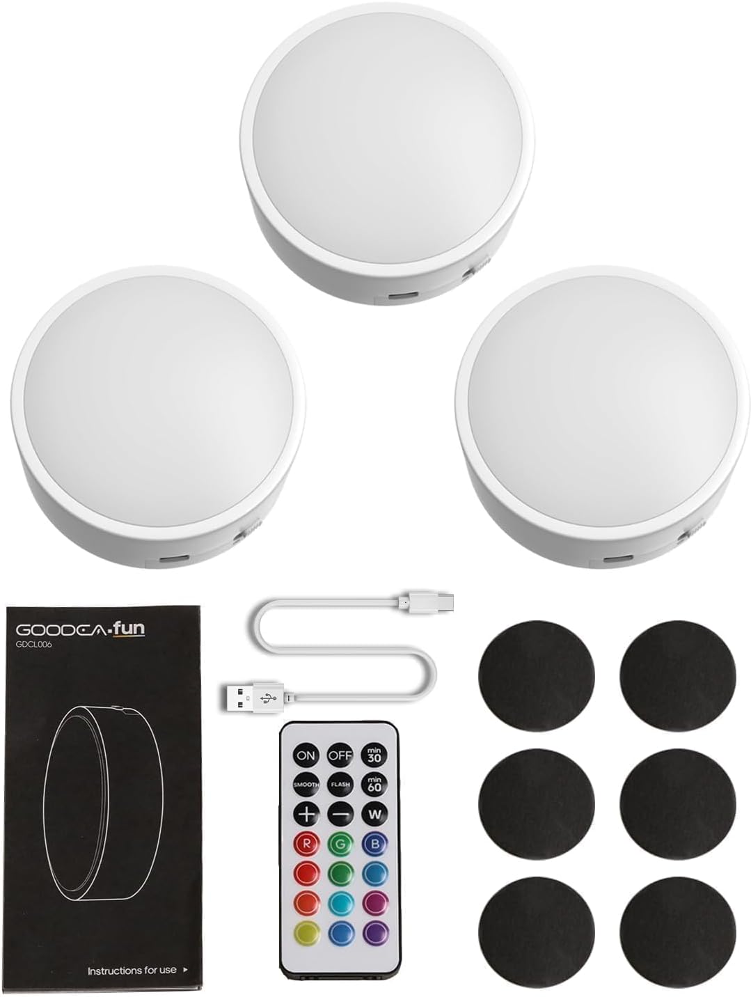 Rechargeable LED Puck Lights — Clean, Cordless Closet and Cabinet Lighting with Tap Lens Control