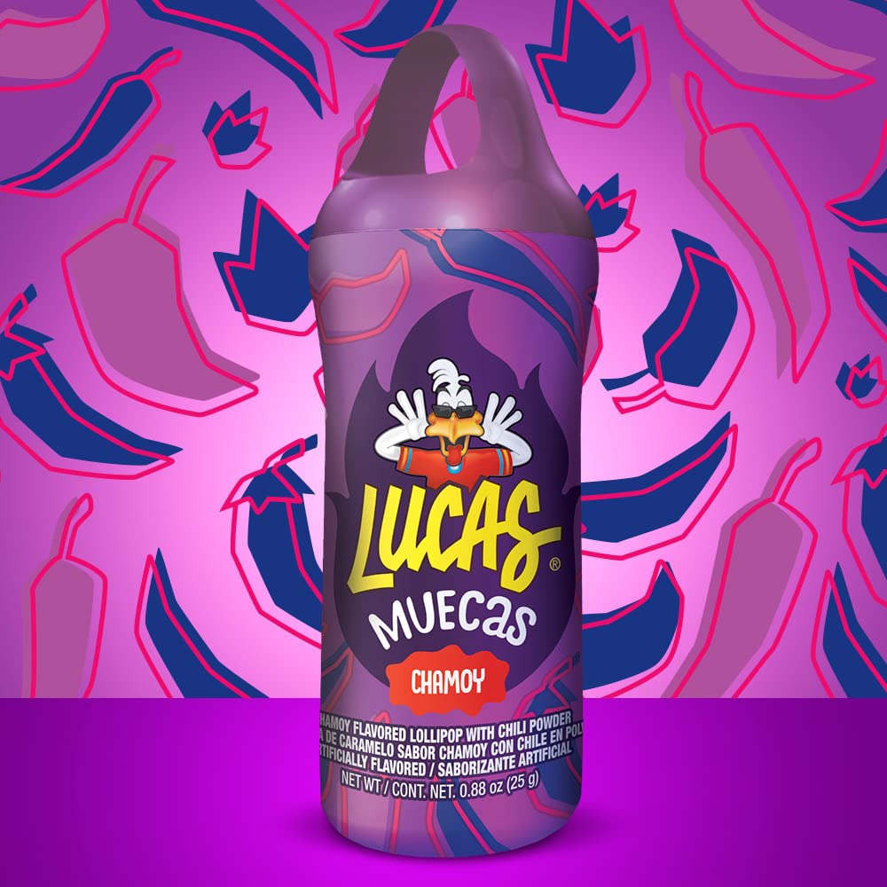 recognizable lucas brand packaging featuring the iconic muecas character mascot