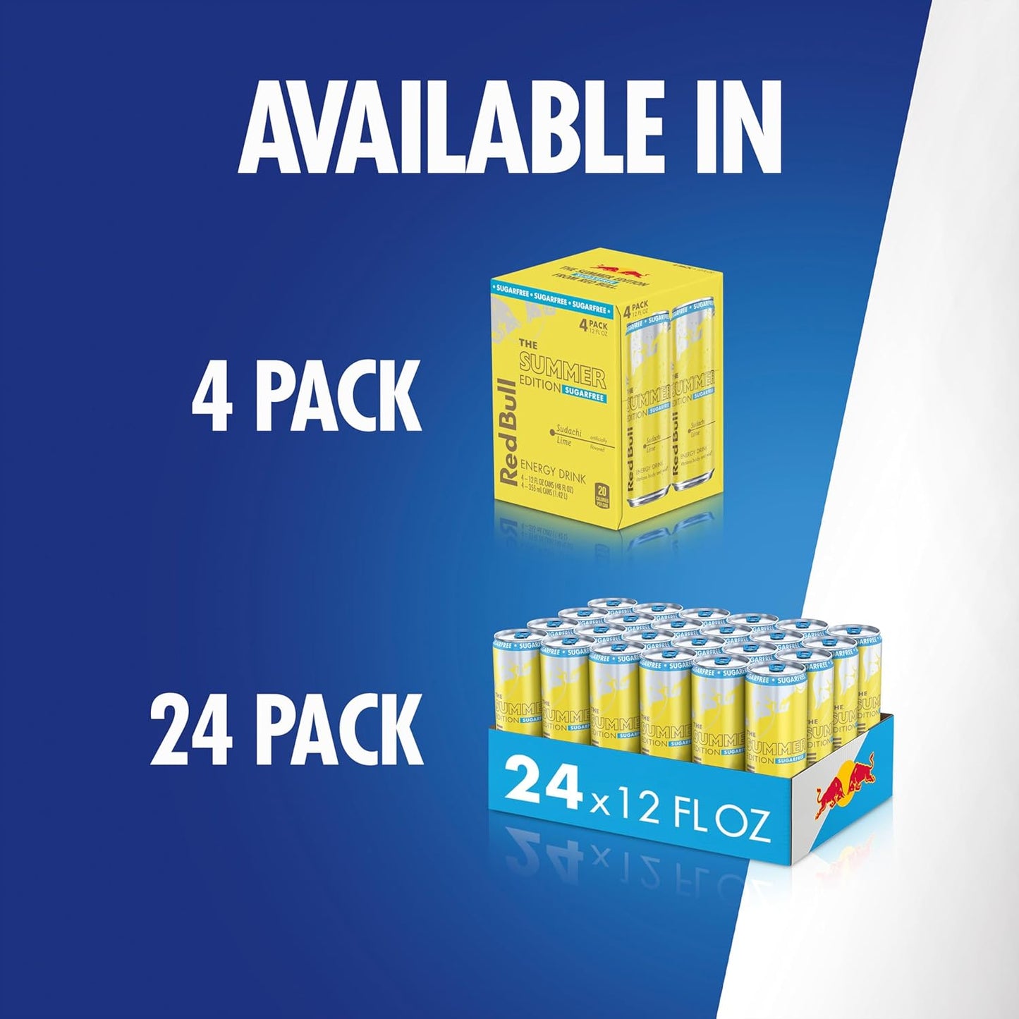 Red Bull Sugarfree Summer Edition Energy Drink – Home Office Focus Boost, 12oz 4 Pack