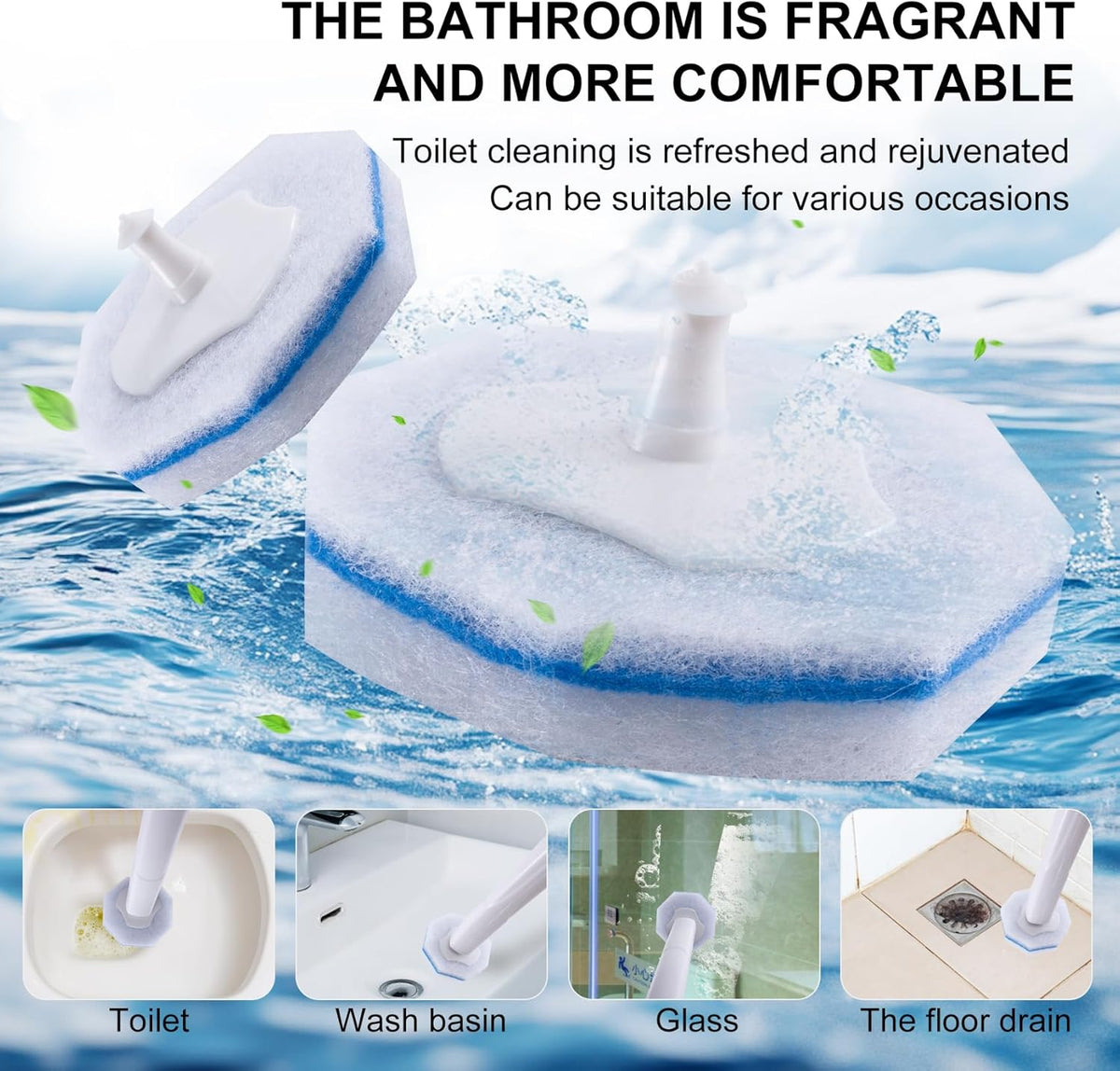 RefreshSupply Disposable Toilet Wand Refills – Nursery & Kids' Bathroom Cleaning, No-Contact Safe Disposal Pads