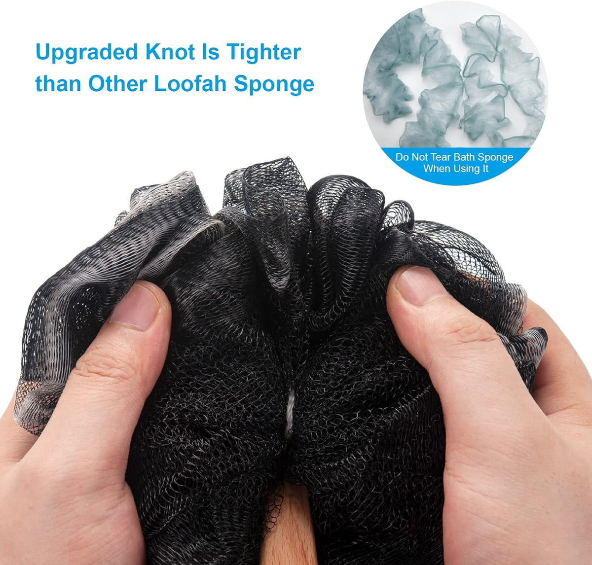 reinforced knot connection between sponge and handle for enhanced durability