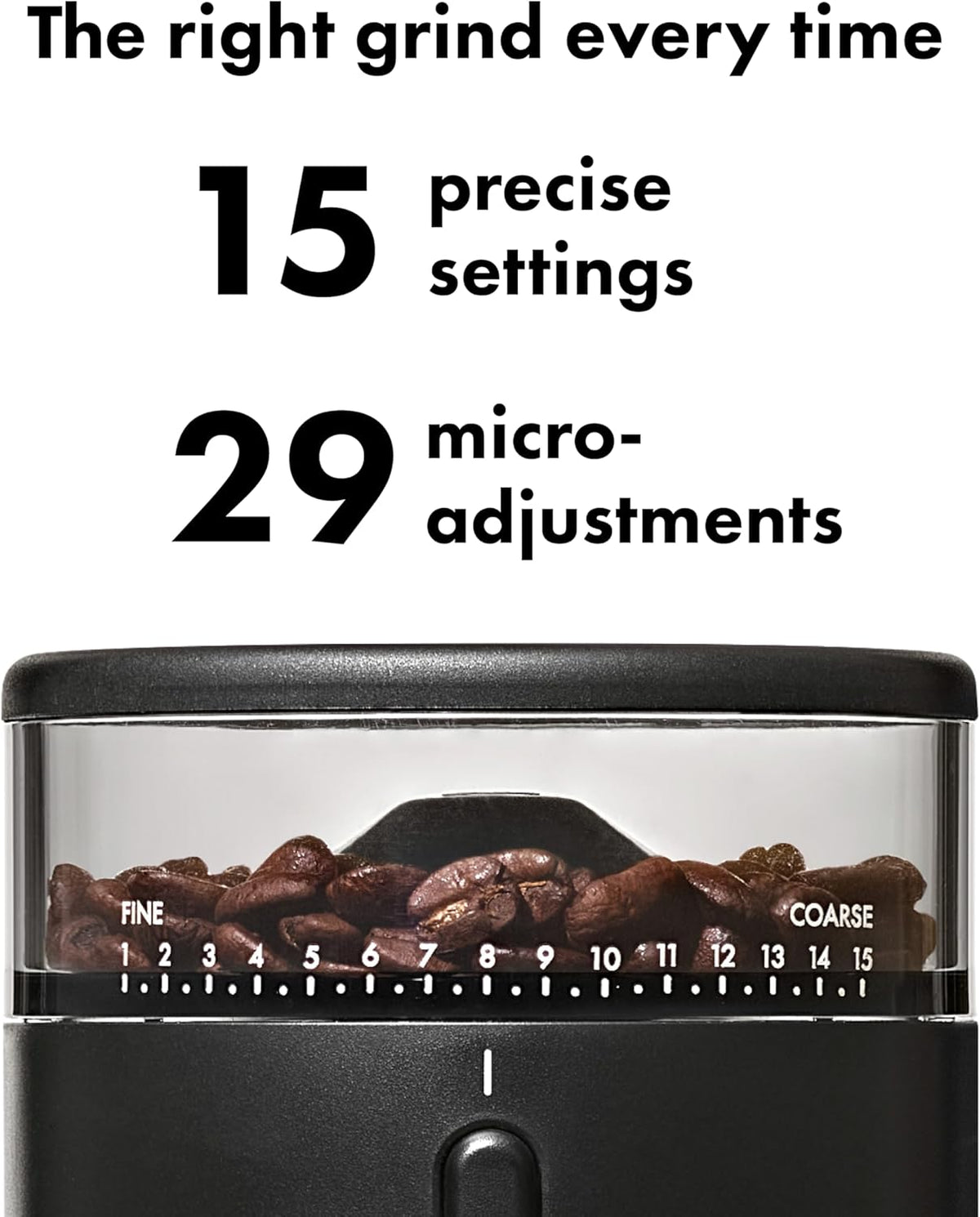 removable upper and lower burrs plus a chuteless design for thorough cleaning