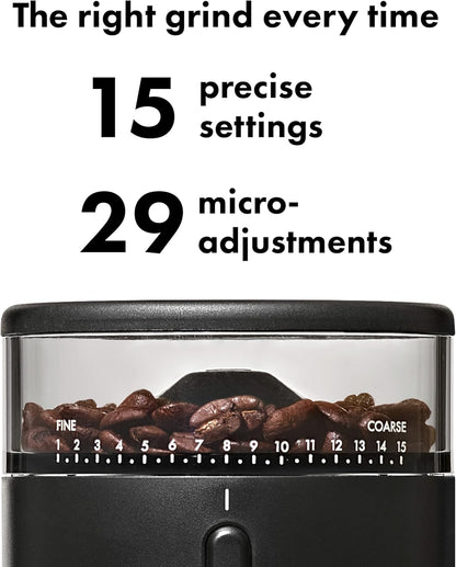 removable upper and lower burrs plus a chuteless design for thorough cleaning