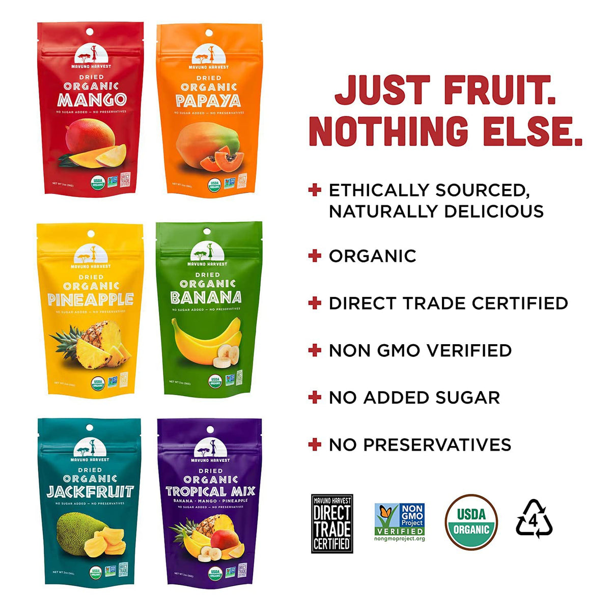 resealable 2 oz single-serve pouches in 6-pack configuration