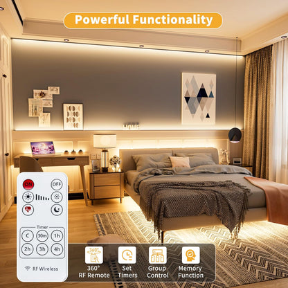 rf remote plus in-line 3-button dimmer with 5 brightness levels and memory function