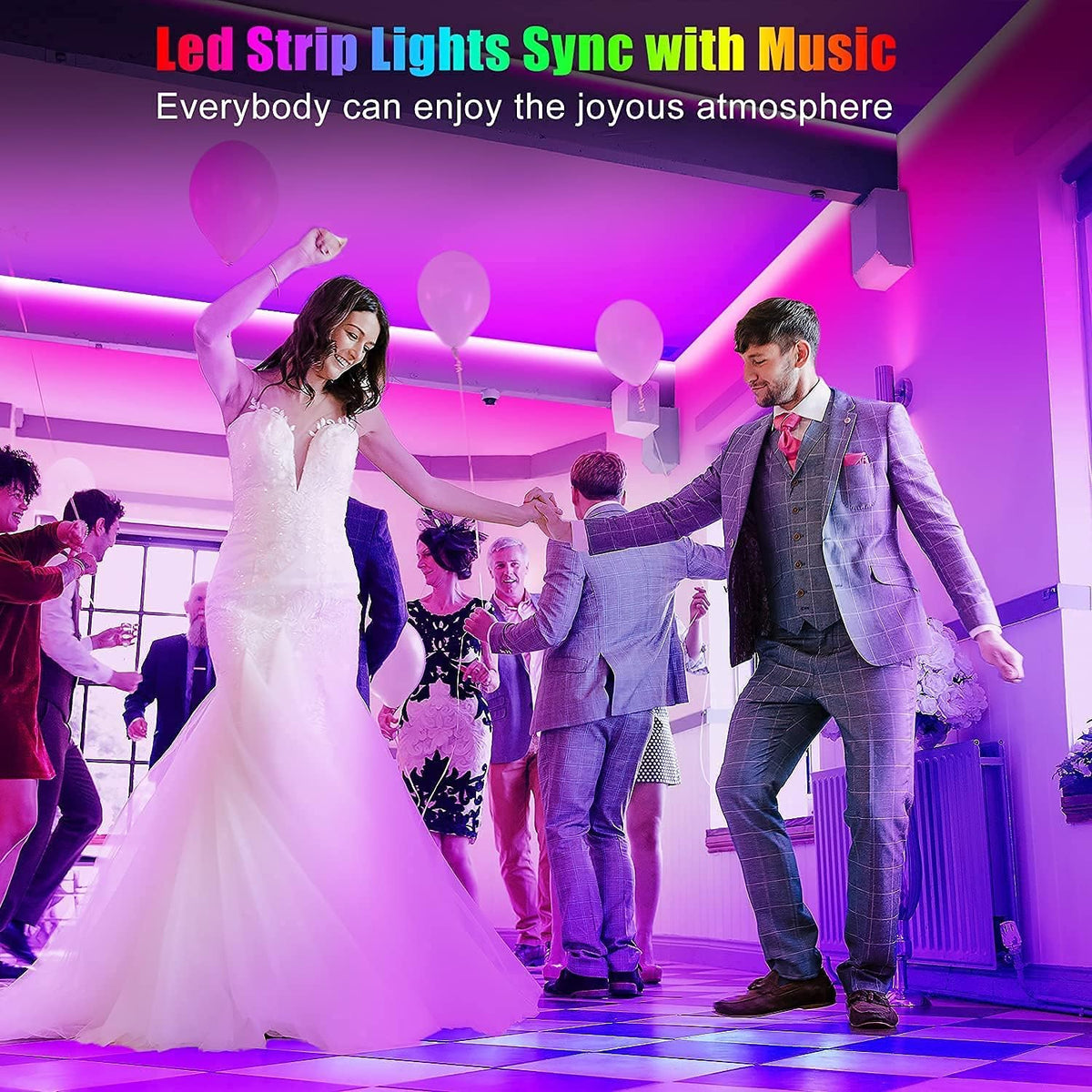 rgb color changing with adjustable brightness and music-reactive built-in microphone