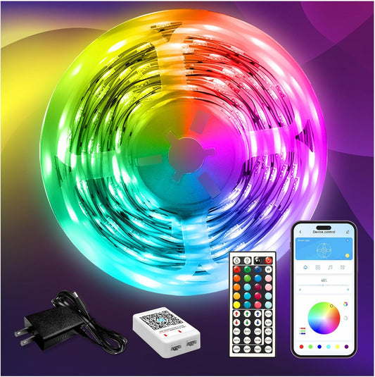 rgb multicolor led strip with app and 44-key ir remote dual control