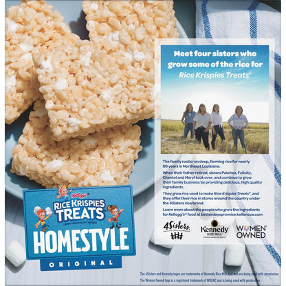 Rice Krispies Treats Homestyle Marshmallow Snack Bars Playdate and Classroom Celebration Snacks for Children, Bulk Box