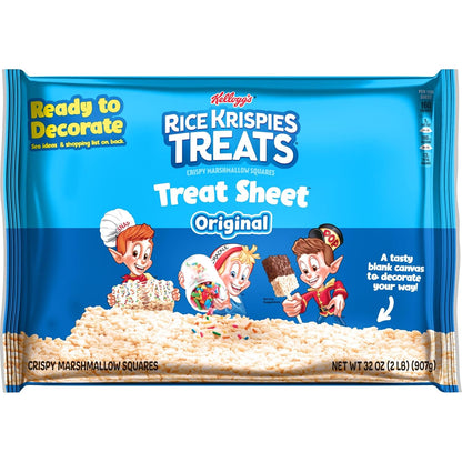 Rice Krispies Treats Pre-Made Sheet – Fun DIY Gift Base for Kids' Birthday Party Hosts, 32oz