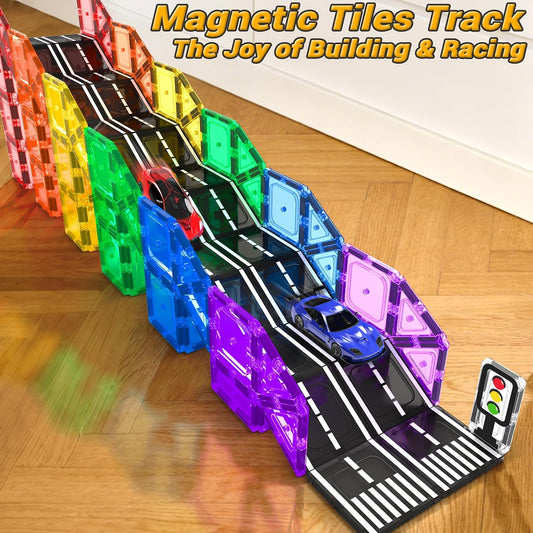 road-specific components including straight roads, curved roads, and traffic signs for city-building play