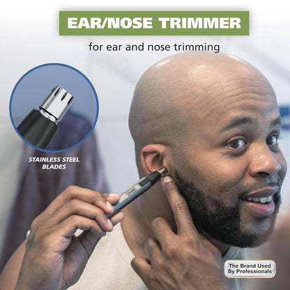 rotary head designed specifically for nose and ear hair