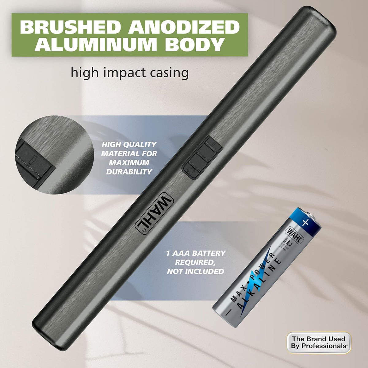 rugged anodized aluminum body in a compact, travel-size form factor