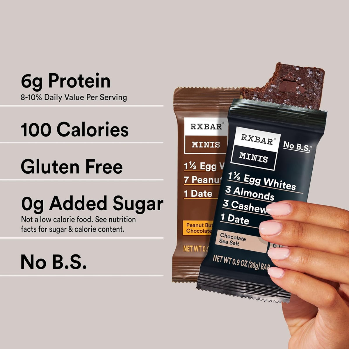 RXBAR Minis Protein Bars – Car Cup Holder Snack for Road Trips, Compact 6g Protein Bites