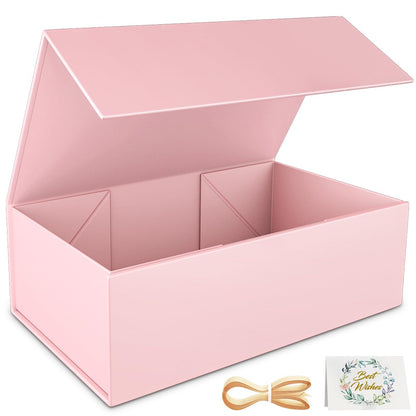 RYDDOY Pink Gift Box, 9.5x6x3&amp;#39;&amp;#39; Gift box for Presents with Lids Magnetic Closure Rectangle Collapsible for Bridesmaid Proposal Box, Wedding, Christmas, Halloween, Birthday Gift Packging