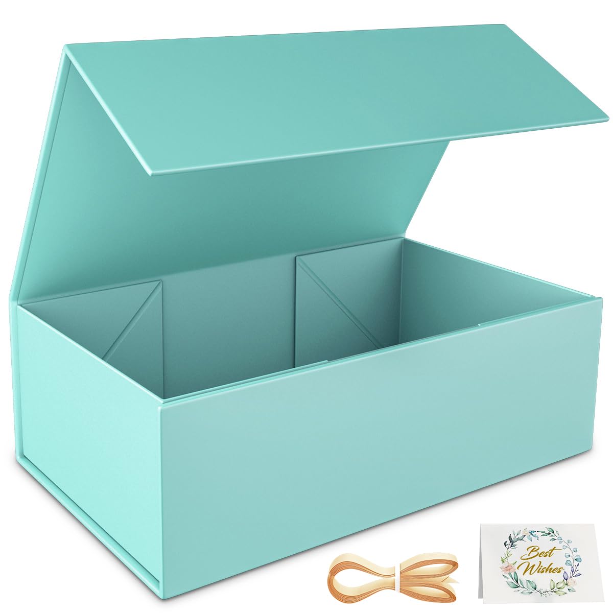 RYDDOY Turquoise Gift Box, 12x6x4&amp;#39;&amp;#39; Gift boxes for Presents with Lids Magnetic Closure Rectangle Collapsible for Bridesmaid Proposal Box, Wedding, Christmas, Halloween, Birthday Gift Packging