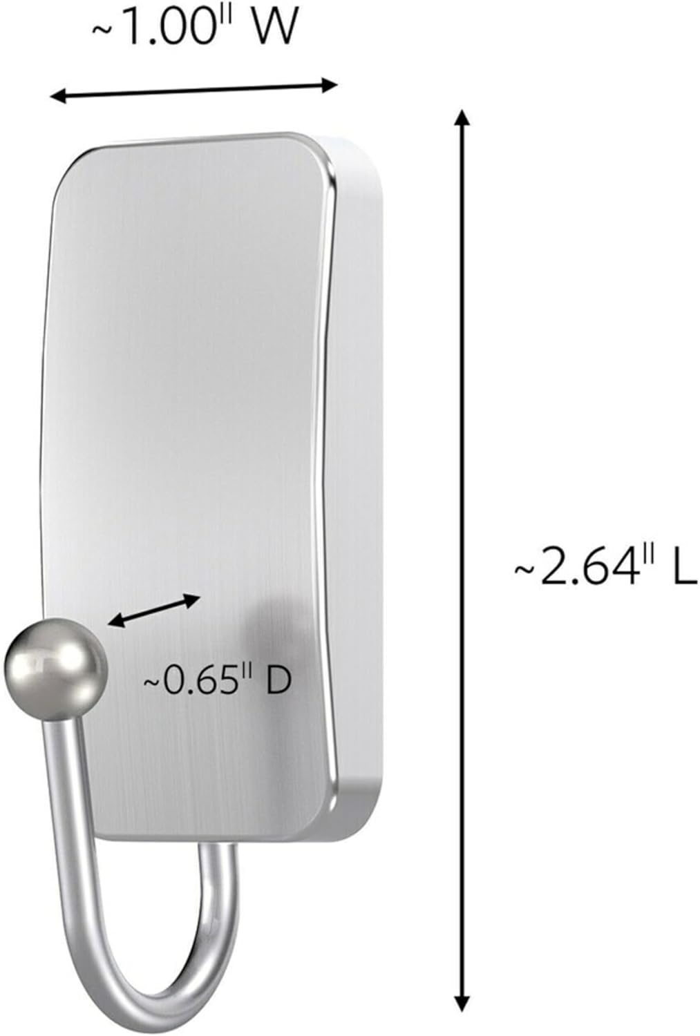 satin nickel rust-resistant metal hook