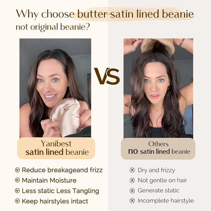 satin/silk interior lining that reduces friction and static on hair strands