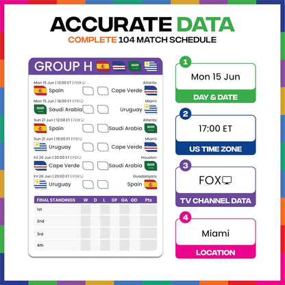 score boxes on every fixture line for marking results with pencil, marker, or pen