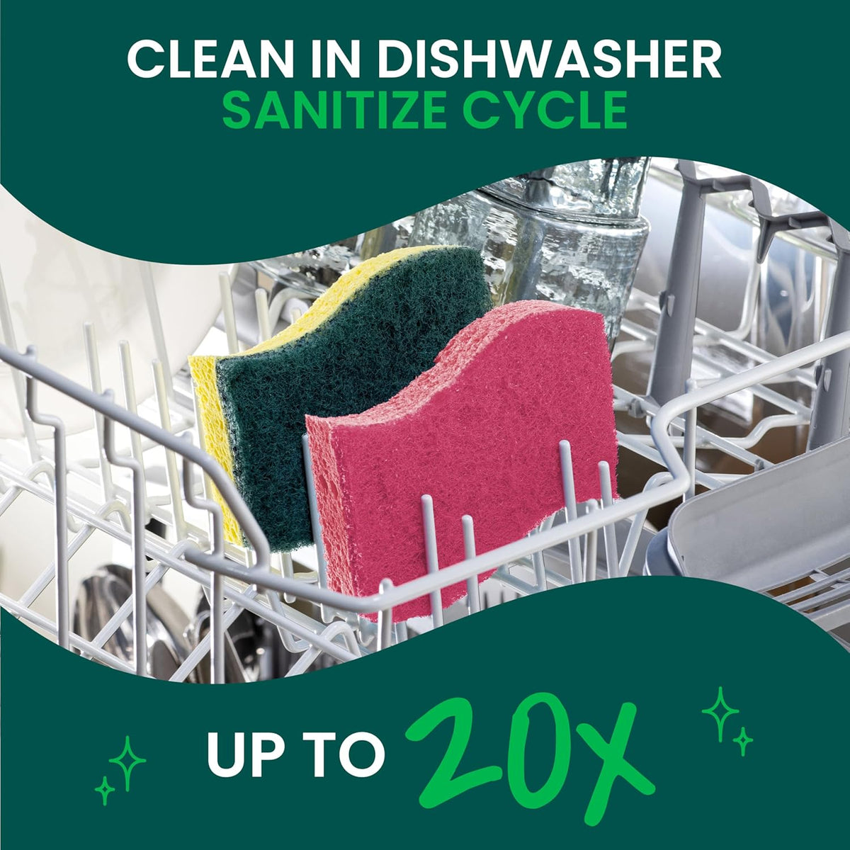 Scotch-Brite Delicate Clean Scrub Sponge – One Sponge for Every Surface in a Clutter-Free Kitchen