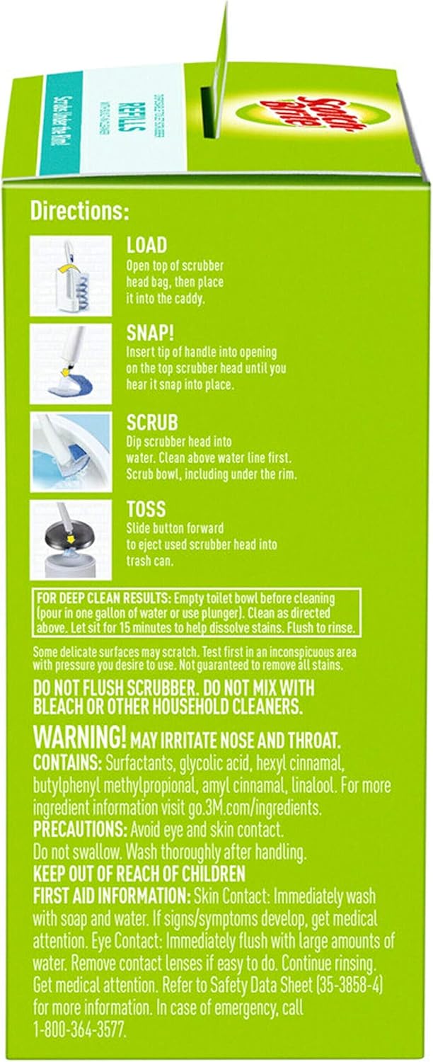 Scotch-Brite Disposable Toilet Scrubber Refills – Spa-Clean Guest Bathroom Prep for Worry-Free Hosting