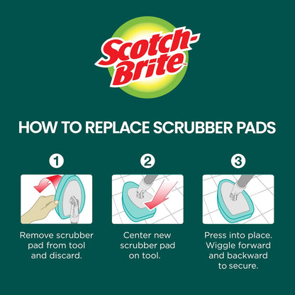 Scotch-Brite Extendable Tub & Tile Scrubber Kit – Joint-Friendly Bathroom Cleaner for Seniors with Arthritis, Telescoping Handle