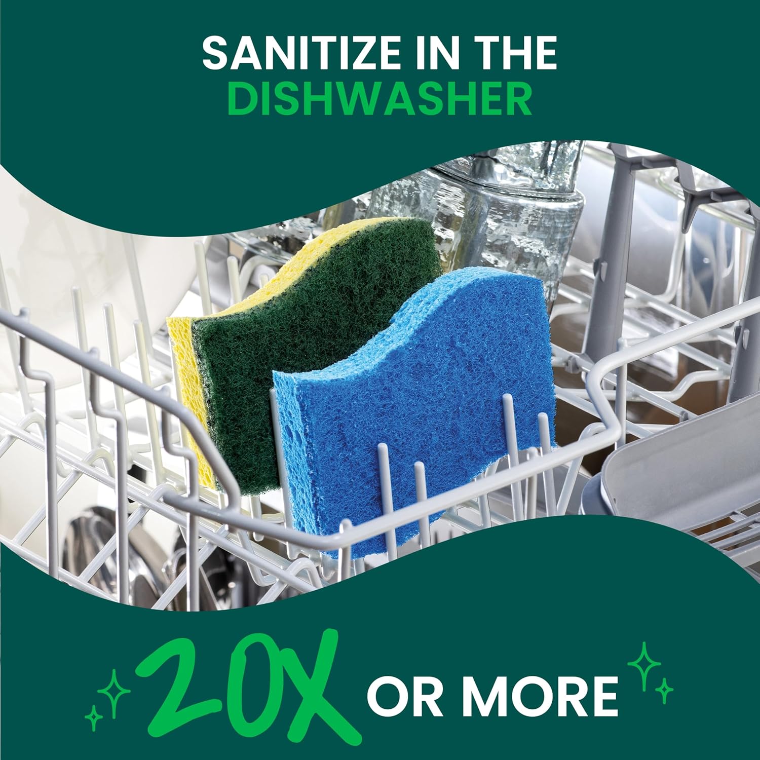 Scotch-Brite Heavy Duty Scrub Sponge – Chemical-Free Cleaning Sponge for Families Wanting Safer Kitchen Hygiene