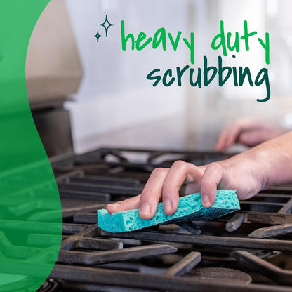 Scotch-Brite Heavy Duty Scrub Sponge for Fast Cleanup After Meals, Dishwasher-Save Reusable Sponge