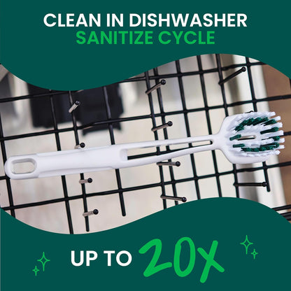 Scotch-Brite Pot and Pan Brush with Long Handle for Everyday Dishwashing, Stainless Steel and Non-Stick Cookware Scrubber, Antimicrobial