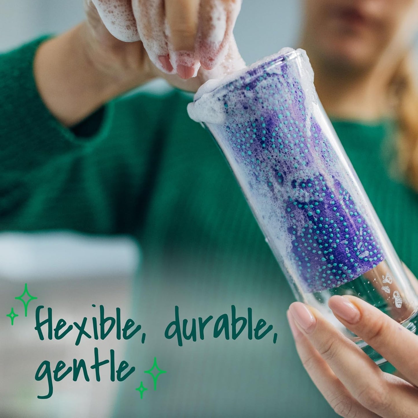 Scotch-Brite Scrub Dots Non-Scratch Scrub Sponge for a Cleaner Kitchen Wind-Down Ritual, Gentle Dishwashing Companion