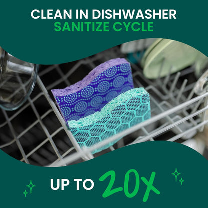 Scotch-Brite Scrub Dots Non-Scratch Scrub Sponge for a Cleaner Kitchen Wind-Down Ritual, Gentle Dishwashing Companion