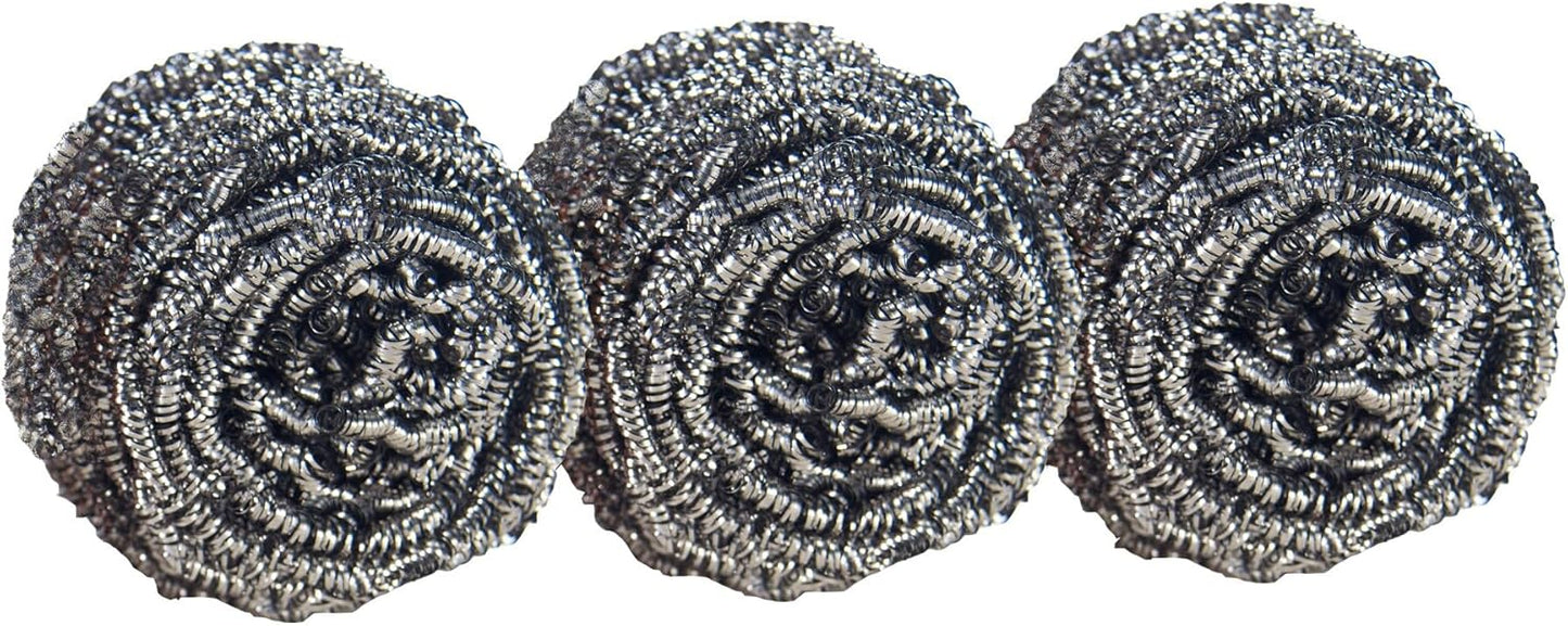 Scotch-Brite Stainless Steel Scrubbers in Neutral Silver, Streamlined Scouring Pads for a Clutter-Free Sink 16 Pack