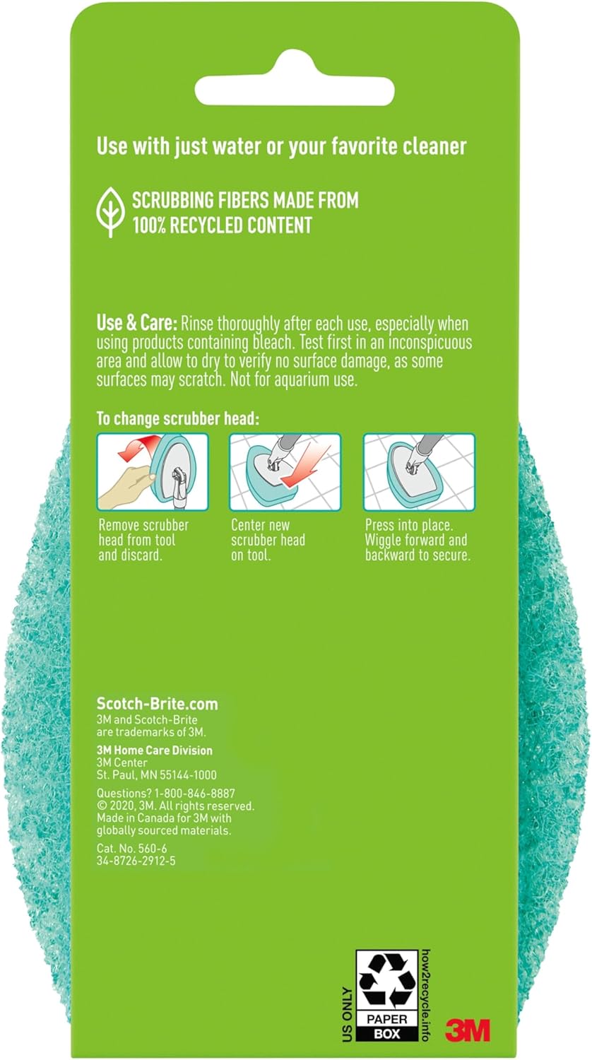 Scotch-Brite Tub & Tile Scrubber Refill Pads – Quick-Change Refills for Faster Bathroom Deep Cleans