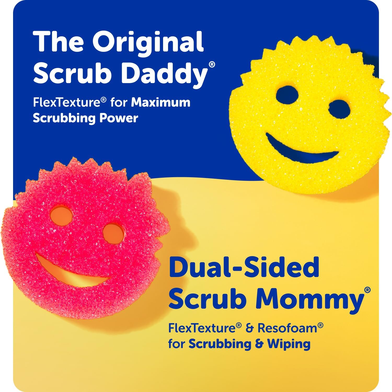 Scrub Daddy Colors Kid-Friendly Sponges – Soft, Safe Cleaning Sponges for Family Kitchens