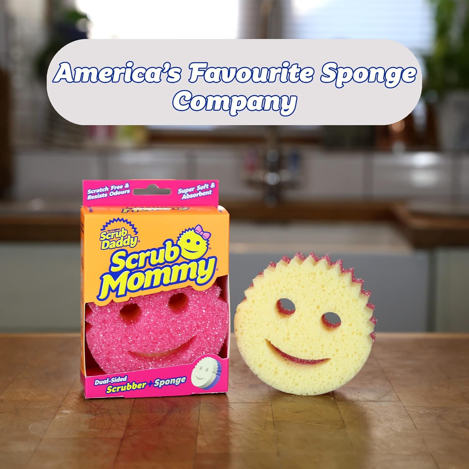 Scrub Daddy Scrub Mommy Sponge – One-Tool Minimalist Kitchen Sink Upgrade, Replaces Three Cleaning Clutter Items