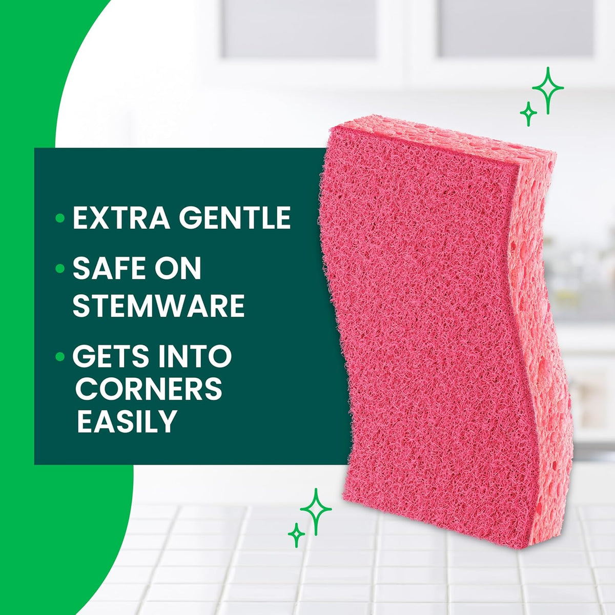 scrubbing fibers made from 100% recycled plastic