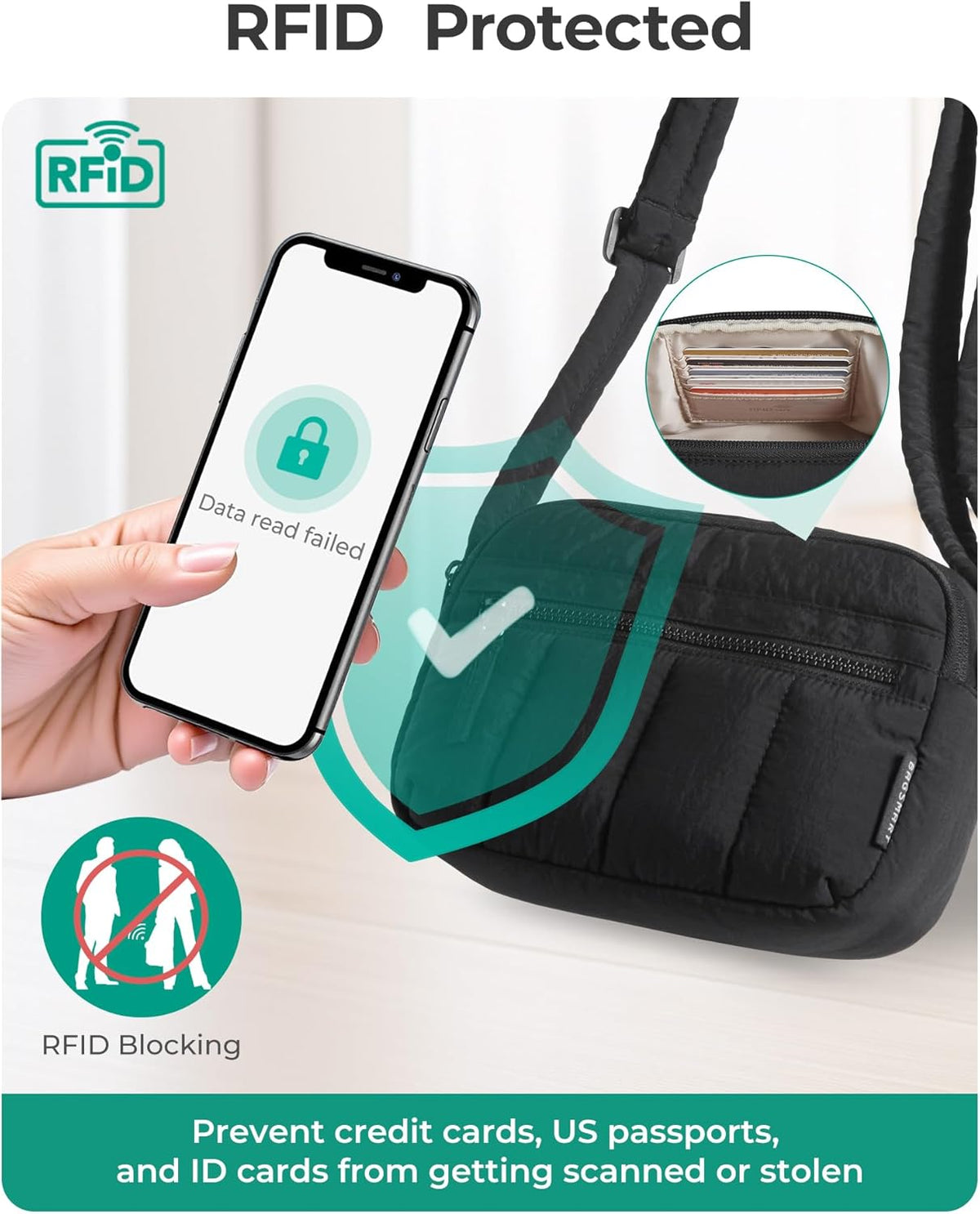 secure back zipper pocket for hidden valuables like passports
