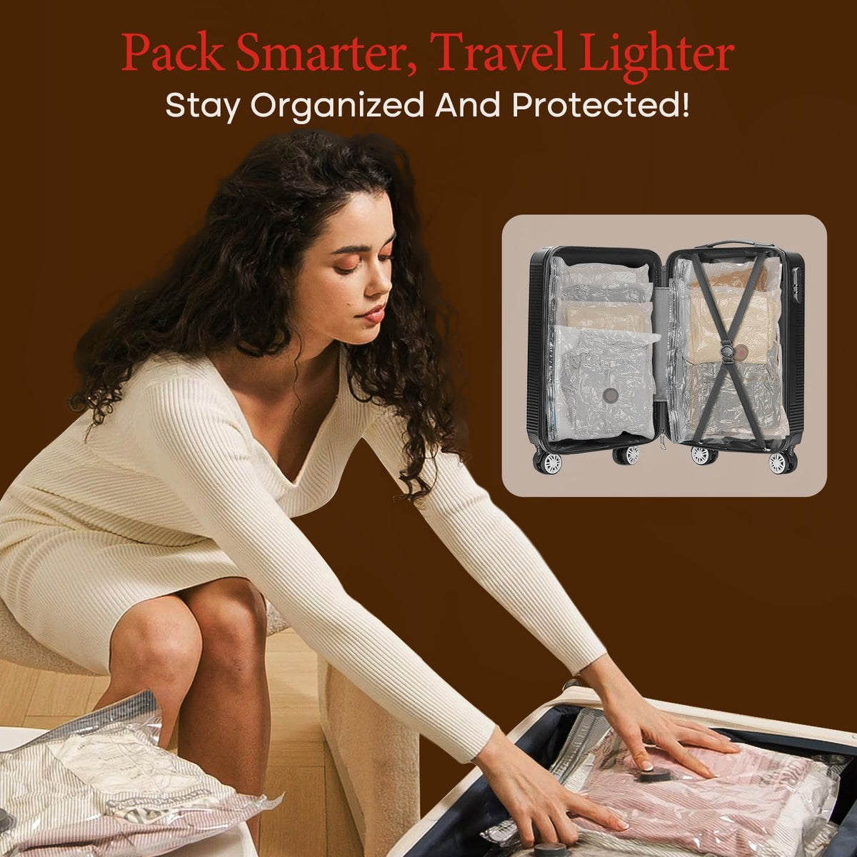 semi-transparent pa+pe material with dual-zipper airtight, tear-resistant seal