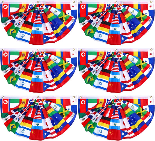 semicircular pleated fan bunting design in 1.5x3 ft (standard) and 3x6 ft (large) size variants