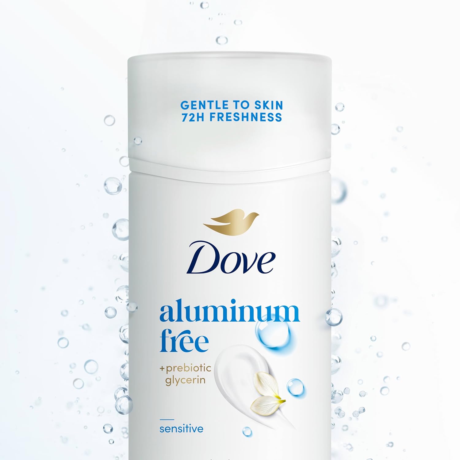 sensitive-skin-friendly solid stick format at 2.4 oz
